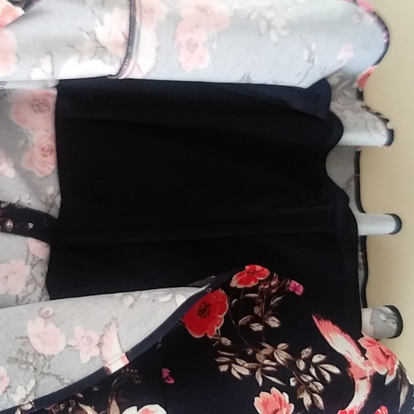 Birds & Floral Pattern Bell Sleeve Flounce Ruffle Hem Dress sz 14 - Picture 13 of 16